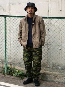 「ラコステ」｜「アイテム（ブルゾン）」を使った、BEAMS MENさん（メンズ・175cm）の春コーディネート
