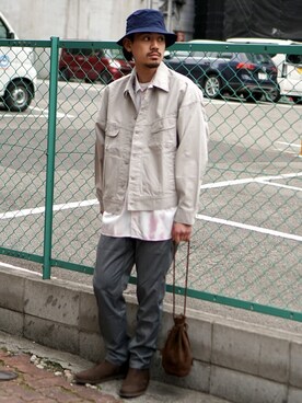 「グラミチ」｜「アイテム（デニムジャケット）」を使った、BEAMS MENさん（メンズ・175cm）の春コーディネート