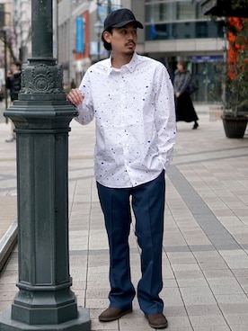 「BEAMS（ビームス）のアイテム（キャップ）」を使った、BEAMS MENさん（メンズ・175cm）の春コーディネート