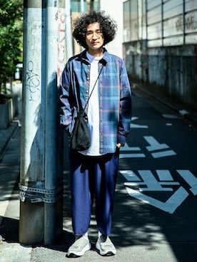 「BEAMS」｜「アイテム（ボディバッグ/ウエストポーチ）」を使った、BEAMS MENさん（メンズ・172cm）の春コーディネート