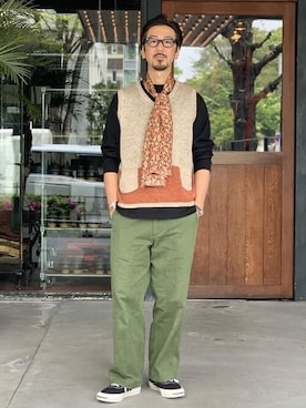 「BEAMS PLUS（ビームスプラス）のアイテム（パンツ）」を使った、BEAMS MENさん（メンズ・169cm）の春コーディネート