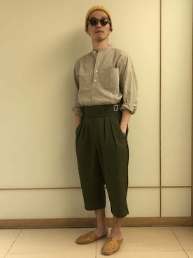 「７分丈パンツ」｜BEAMS MENさん（メンズ・168cm）の春コーディネート