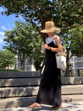 「マキシスカート」｜「アイテム（ビーチサンダル）」を使った、sayakaさん（レディース・160cm）の夏コーディネート