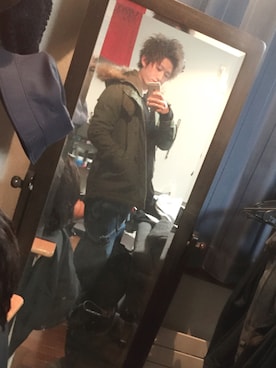 「フユコーデ」｜「アイテム（サロペット/オーバーオール）」を使った、りょっとさん（メンズ・171cm）の冬コーディネート