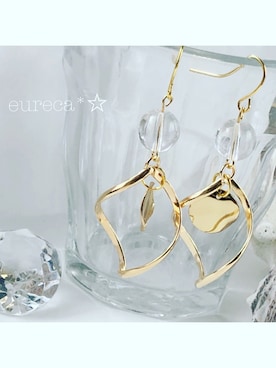 「大ぶりピアス」｜「アイテム（アクセサリー）」を使った、eureca*☆さん（レディース・160cm）の春コーディネート