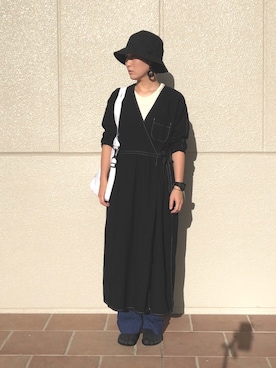 「Snow Peak（スノーピーク）のアイテム（ワンピース/ドレス）」を使った、Yamamoto"snowpeakさん（レディース・160cm）の夏コーディネート