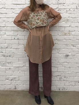 ホソヤヤスコさん（レディース・161cm）の秋コーディネート