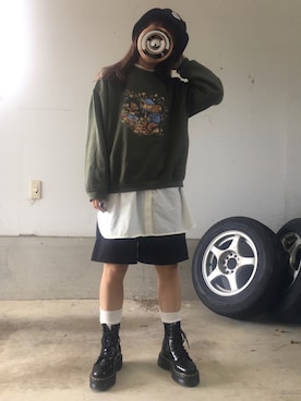 「アパレルスタッフ」｜「アイテム（スラックス）」を使った、ノノさん（レディース・153cm）の冬コーディネート