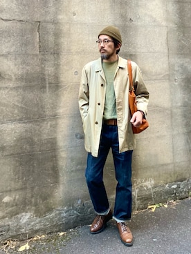 「RED WING（レッドウィング）のアイテム（その他シューズ）」を使った、ヤギハシカズヒロさん（メンズ・181cm）の冬コーディネート