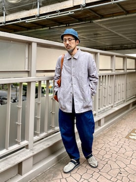 「Eddie Bauer（エディーバウアー）のアイテム（カバーオール）」を使った、ヤギハシカズヒロさん（メンズ・181cm）の春コーディネート