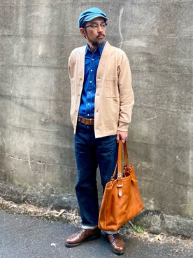 「RED WING（レッドウィング）のアイテム（その他シューズ）」を使った、ヤギハシカズヒロさん（メンズ・181cm）の春コーディネート