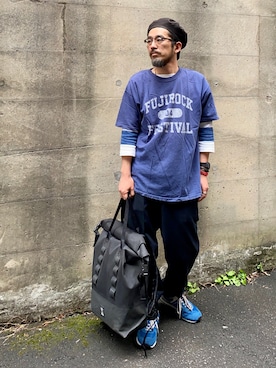 「CHROME（クローム）のアイテム（バックパック/リュック）」を使った、ヤギハシカズヒロさん（メンズ・181cm）の春コーディネート