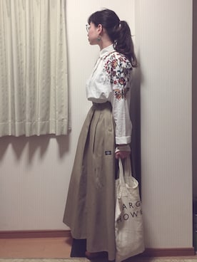 「passage mignon/flaneur（パサージュミニョンフラヌール）のアイテム（ブーツ）」を使った、mk98さん（レディース・158cm）の春コーディネート