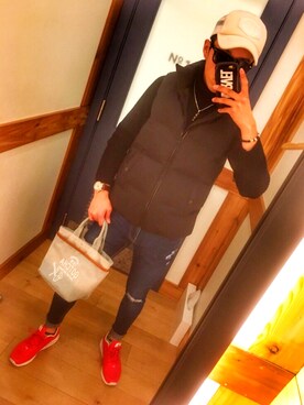 「Right-on（ライトオン）のアイテム（ダウンベスト）」を使った、YuTaさん（メンズ・175cm）の冬コーディネート