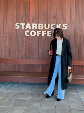 「COS（コス）のアイテム（トレンチコート）」を使った、yunaさん（レディース・162cm）の冬コーディネート