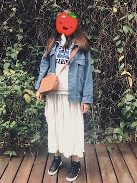 「5（ファイブ）のアイテム（デニムジャケット）」を使った、zenさん（レディース・164cm）の春コーディネート
