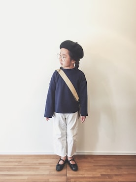 「CIAOPANIC TYPY（チャオパニックティピー）のアイテム（ハンチング/ベレー帽）」を使った、yuyuemさん（キッズ・110cm）の冬コーディネート