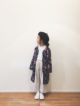 「CIAOPANIC TYPY（チャオパニックティピー）のアイテム（ハンチング/ベレー帽）」を使った、yuyuemさん（キッズ・110cm）の春コーディネート