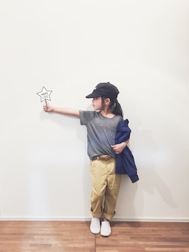 「CIAOPANIC TYPY（チャオパニックティピー）のアイテム（MA-1）」を使った、yuyuemさん（キッズ・110cm）の春コーディネート