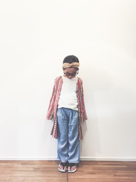 「CIAOPANIC TYPY（チャオパニックティピー）のアイテム（サンダル）」を使った、yuyuemさん（キッズ・110cm）の春コーディネート