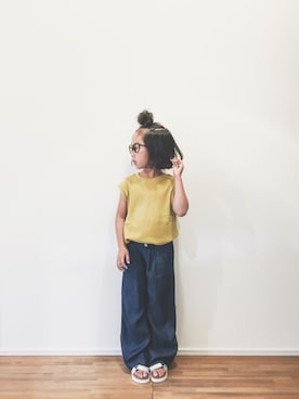 「CIAOPANIC TYPY（チャオパニックティピー）のアイテム（サンダル）」を使った、yuyuemさん（キッズ・110cm）の夏コーディネート