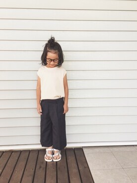 「CIAOPANIC TYPY（チャオパニックティピー）のアイテム（サンダル）」を使った、yuyuemさん（キッズ・110cm）の夏コーディネート