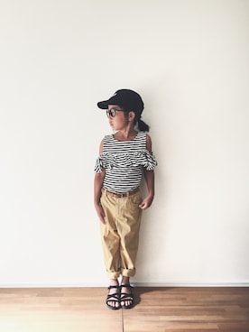 「H&M（エイチ・アンド・エム）のアイテム」を使った、yuyuemさん（キッズ・110cm）の夏コーディネート