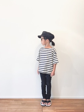 「H&M（エイチ・アンド・エム）のアイテム」を使った、yuyuemさん（キッズ・110cm）の夏コーディネート