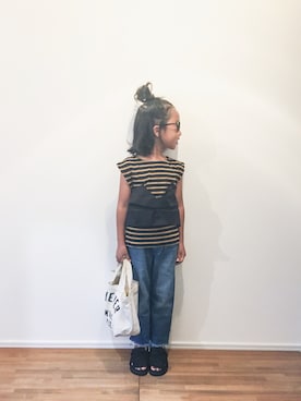 「GU（ジーユー）のアイテム」を使った、yuyuemさん（キッズ・110cm）の夏コーディネート