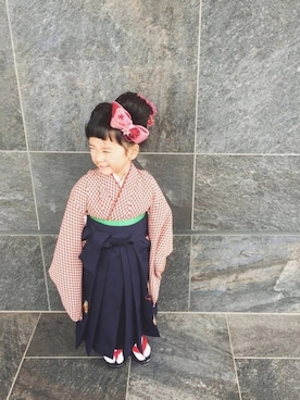 「スーツ」｜「アイテム（浴衣）」を使った、yuyuemさん（キッズ・90cm）の秋コーディネート