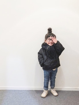 「CIAOPANIC TYPY（チャオパニックティピー）のアイテム（ブルゾン）」を使った、yuyuemさん（キッズ・90cm）の冬コーディネート