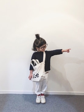 「Lee（リー）のアイテム（バッグ）」を使った、yuyuemさん（キッズ・100cm）の冬コーディネート
