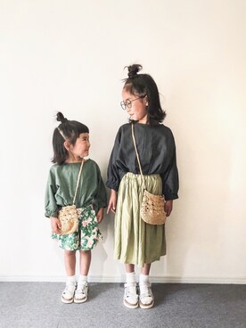 「CIAOPANIC TYPY（チャオパニックティピー）のアイテム（シューズ）」を使った、yuyuemさん（キッズ・120cm）の春コーディネート
