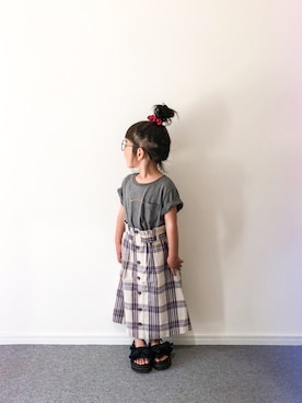 「CIAOPANIC TYPY（チャオパニックティピー）のアイテム（シューズ）」を使った、yuyuemさん（キッズ・100cm）の春コーディネート