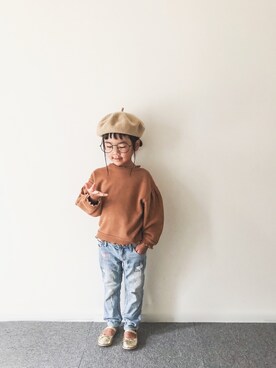 「CIAOPANIC TYPY（チャオパニックティピー）のアイテム（ハンチング/ベレー帽）」を使った、yuyuemさん（キッズ・120cm）の秋コーディネート