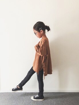 「CIAOPANIC TYPY（チャオパニックティピー）のアイテム（スウェット）」を使った、yuyuemさん（キッズ・120cm）の秋コーディネート