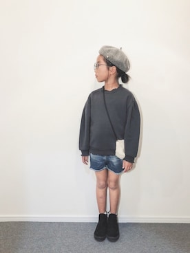「CIAOPANIC TYPY（チャオパニックティピー）のアイテム（スウェット）」を使った、yuyuemさん（キッズ・120cm）の秋コーディネート