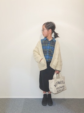 「CIAOPANIC TYPY（チャオパニックティピー）のアイテム（スカート）」を使った、yuyuemさん（キッズ・120cm）の冬コーディネート