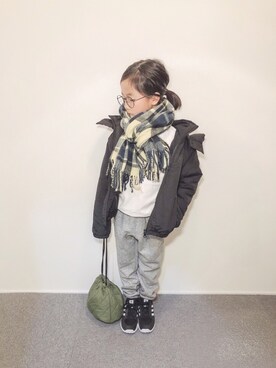 「CIAOPANIC TYPY（チャオパニックティピー）のアイテム（その他アウター）」を使った、yuyuemさん（キッズ・120cm）の冬コーディネート