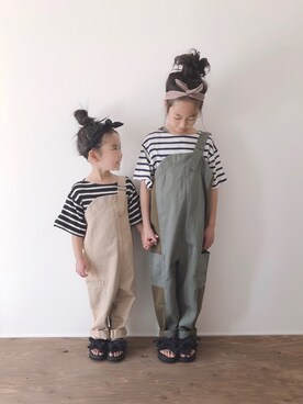 「CIAOPANIC TYPY（チャオパニックティピー）のアイテム（オールインワン・サロペット）」を使った、yuyuemさん（キッズ・120cm）の春コーディネート