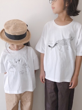 「アニマルＴシャツ」｜yuyuemさん（キッズ・120cm）の春コーディネート