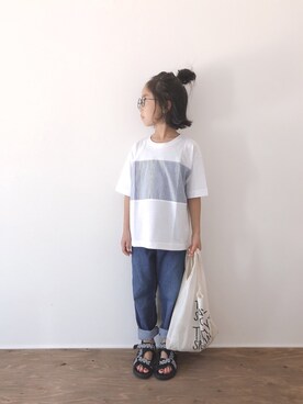「CIAOPANIC TYPY（チャオパニックティピー）のアイテム（シューズ）」を使った、yuyuemさん（キッズ・120cm）の春コーディネート