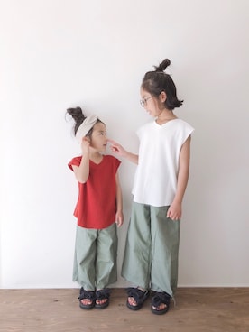 「CIAOPANIC TYPY（チャオパニックティピー）のアイテム（シューズ）」を使った、yuyuemさん（キッズ・120cm）の春コーディネート