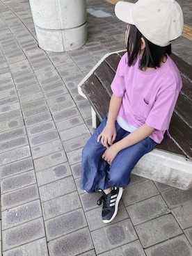 「CIAOPANIC TYPY（チャオパニックティピー）のアイテム（帽子）」を使った、yuyuemさん（キッズ・120cm）の春コーディネート