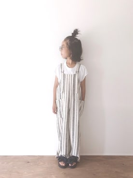 「CIAOPANIC TYPY（チャオパニックティピー）のアイテム（オールインワン・サロペット）」を使った、yuyuemさん（キッズ・124cm）の夏コーディネート