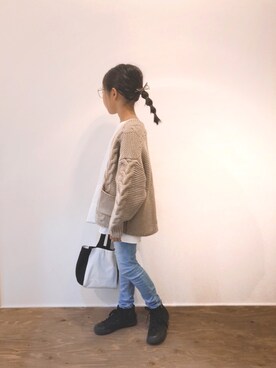 「CONVERSE（コンバース）のアイテム」を使った、yuyuemさん（キッズ・127cm）の秋コーディネート