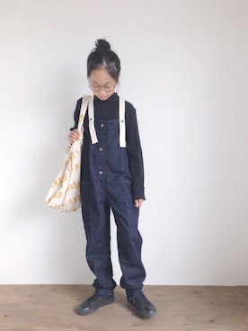 「CIAOPANIC TYPY（チャオパニックティピー）のアイテム（オールインワン・サロペット）」を使った、yuyuemさん（キッズ・130cm）の秋コーディネート