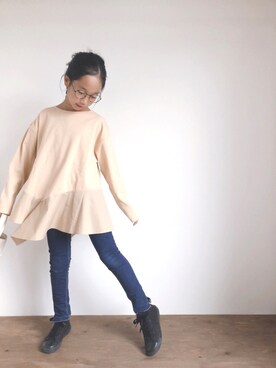 「CONVERSE（コンバース）のアイテム」を使った、yuyuemさん（キッズ・130cm）の秋コーディネート