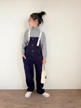 「CIAOPANIC TYPY（チャオパニックティピー）のアイテム（オールインワン・サロペット）」を使った、yuyuemさん（キッズ・130cm）の秋コーディネート