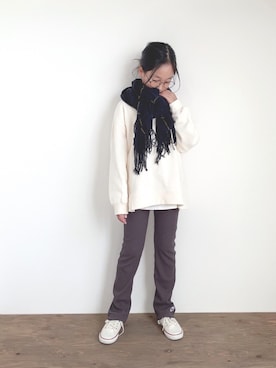 「CIAOPANIC TYPY（チャオパニックティピー）のアイテム（スウェット）」を使った、yuyuemさん（キッズ・130cm）の冬コーディネート